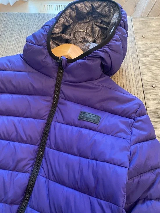 Roots Purple Reversible Puffer Jacket with Hood Youth Girls XL - Picture 2 of 6